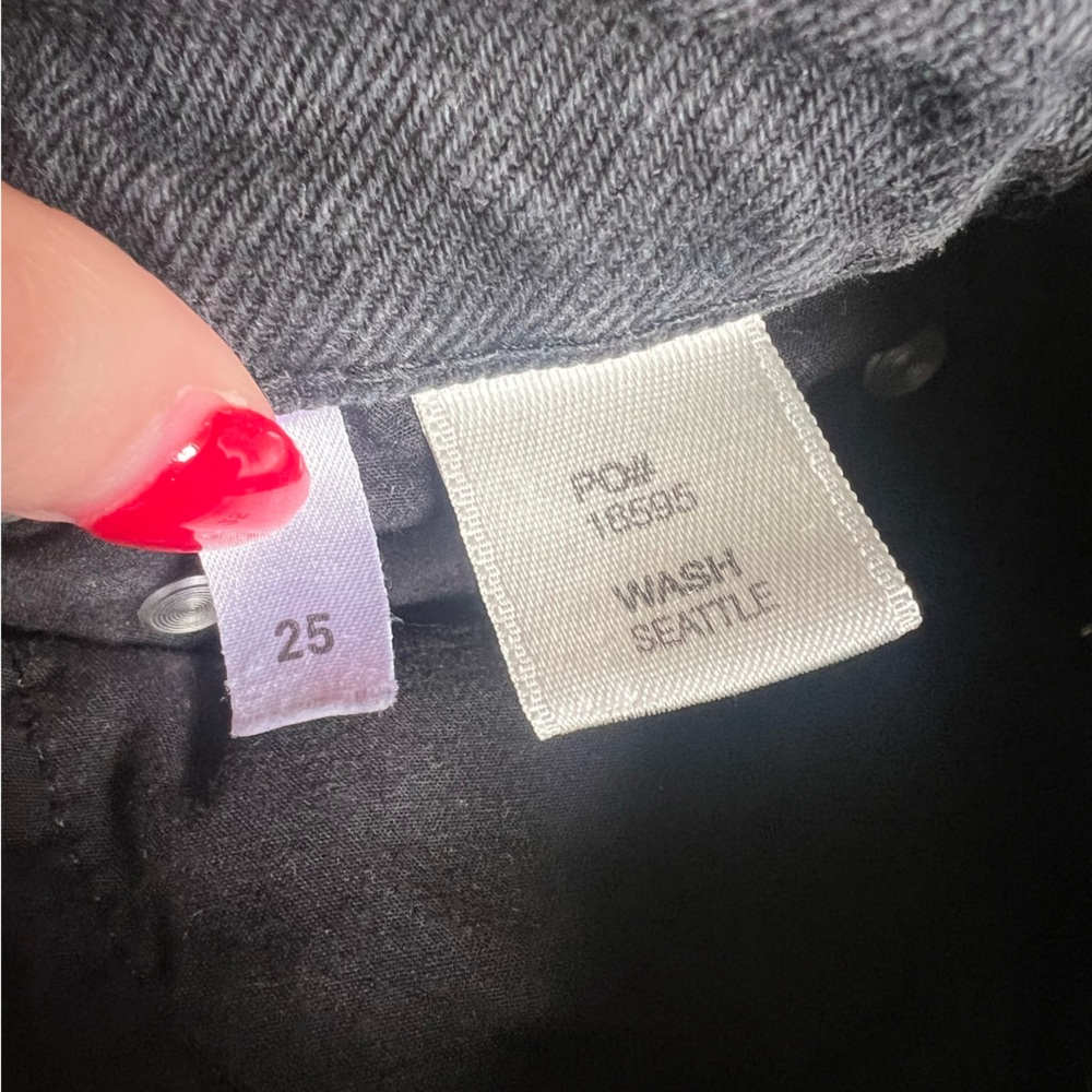 REFORMATION Washed Black Gray Straight Leg High Waist Jeans Denim Size 25 - Picture 7 of 8